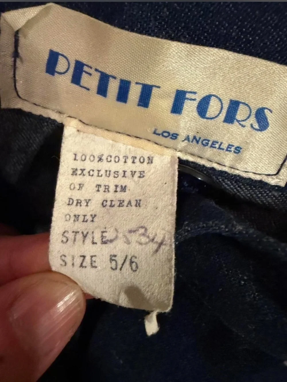 Two-Piece Navy Embroidered Lace Trim Pant Set - Picture 4 of 4